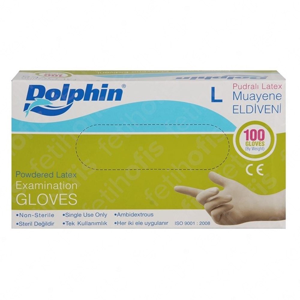 Muayene Eldiveni 100'lü L Dolphin Pudralı