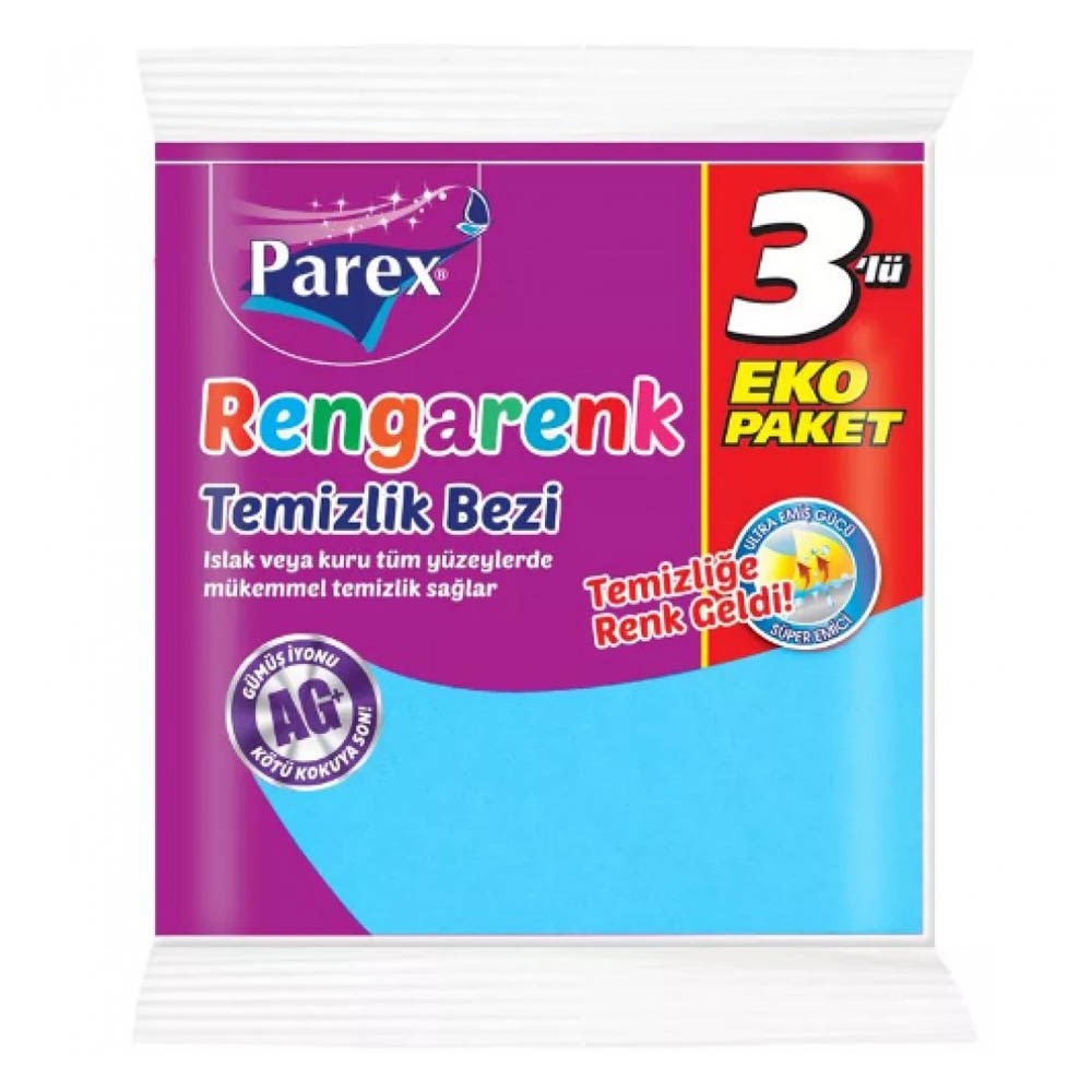 Parex Temizlik Bezi 3'lü Rengarenk