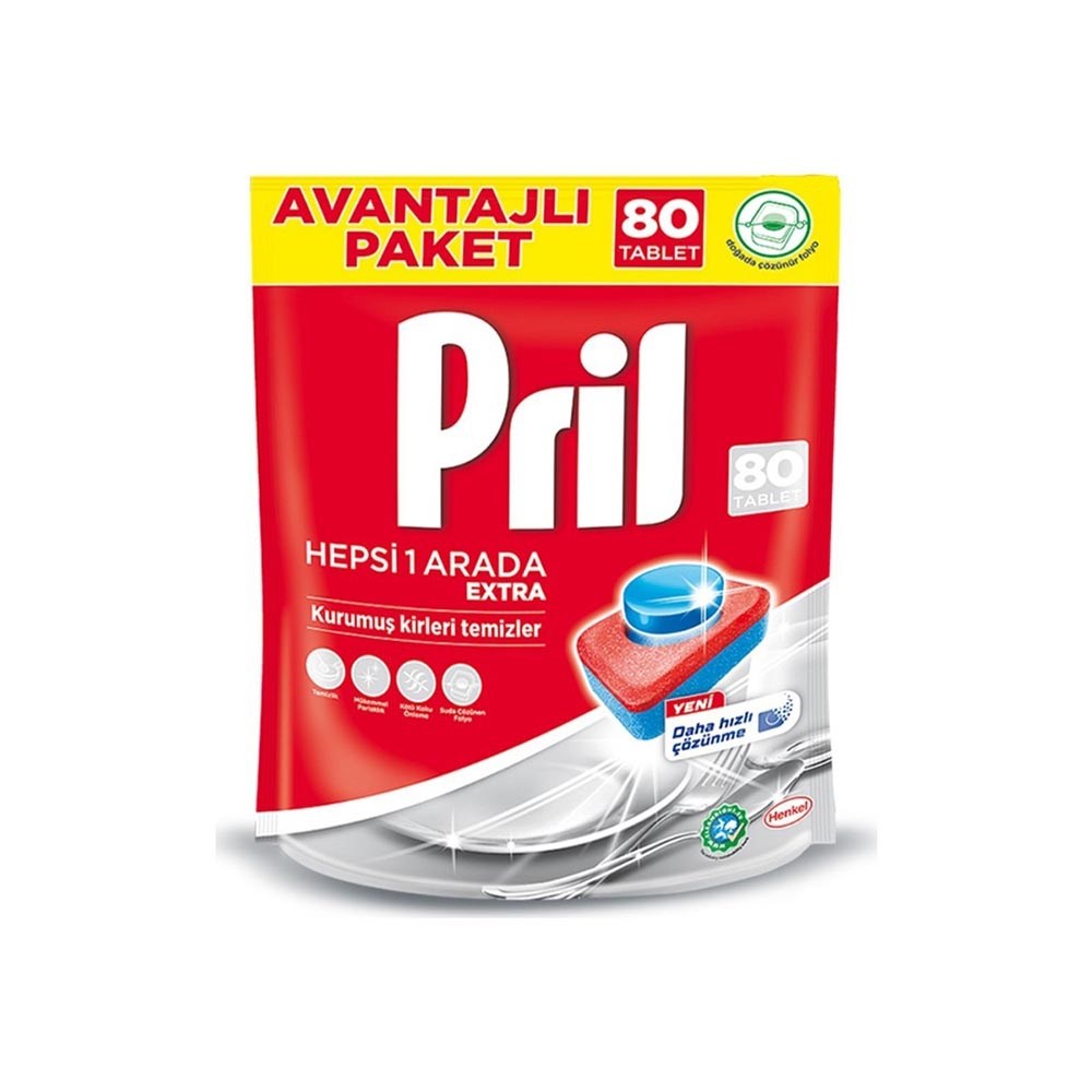 Pril Tablet Hepsi 1arada Extra 80'li Poşet