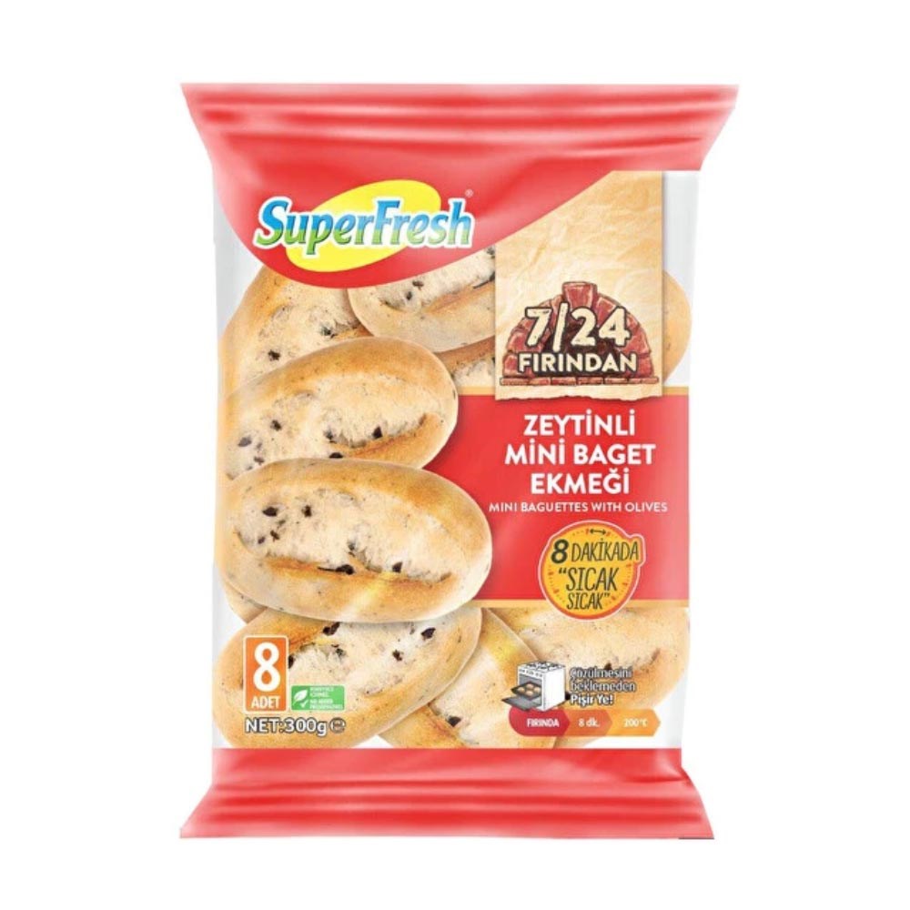 S.fresh Don.zeytinli Mini Baget Ekmeği 8'li 300 Ge