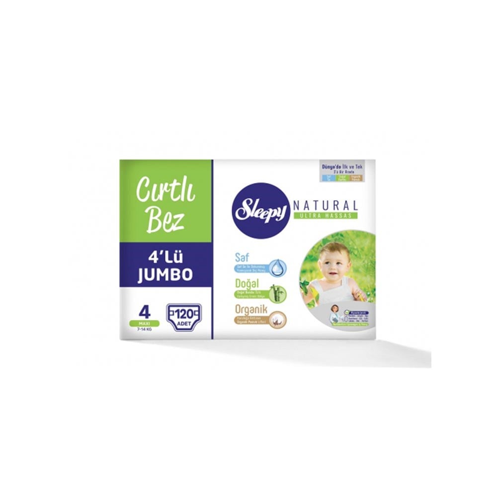 Sleepy Çocuk Bezi 4'lü 4 Maxi (7-14 Kg) 120'li Bg