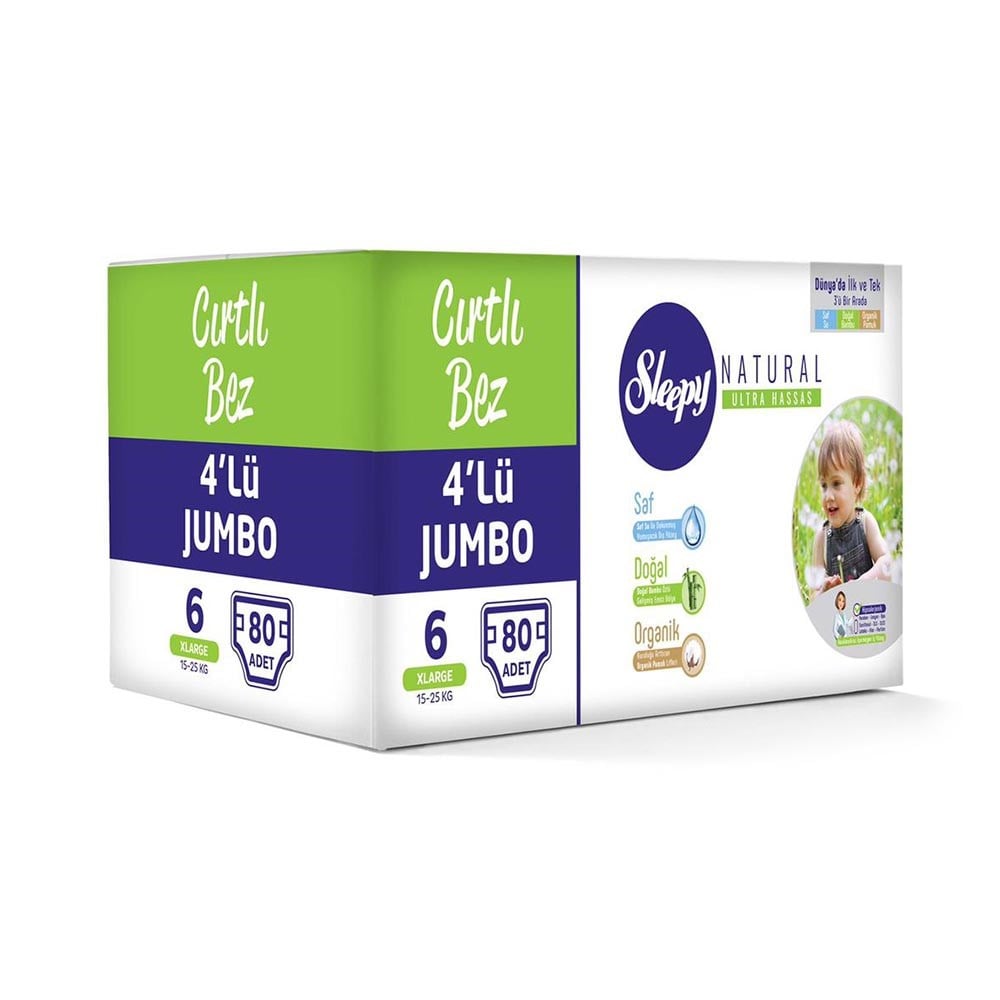Sleepy Çocuk Bezi 4'lü 6 Large (15-25 Kg) 80'li Bg