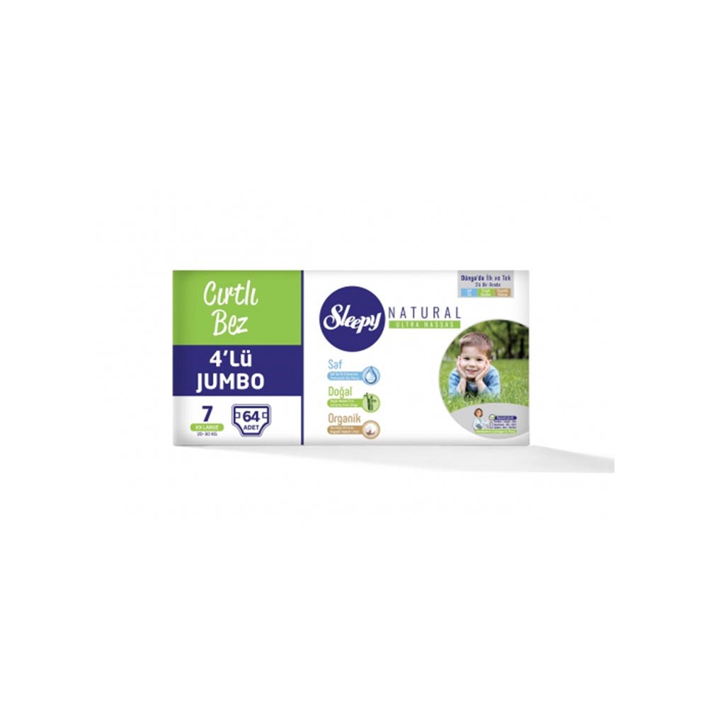 Sleepy Çocuk Bezi 4'lü 7 Xxlarge (20-30 Kg) 64'lü Bg