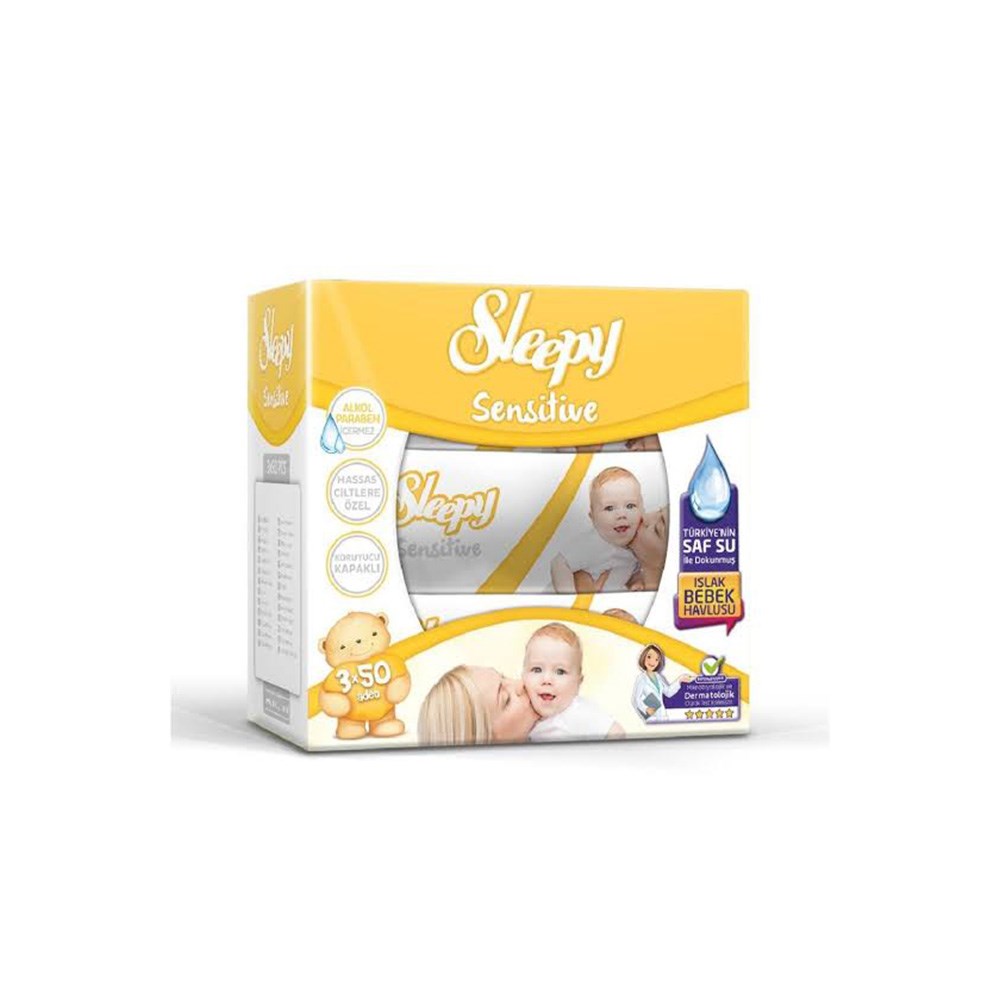 Sleepy Islak Havlu 3x50'li 3'lü Paket Sensıtıve
