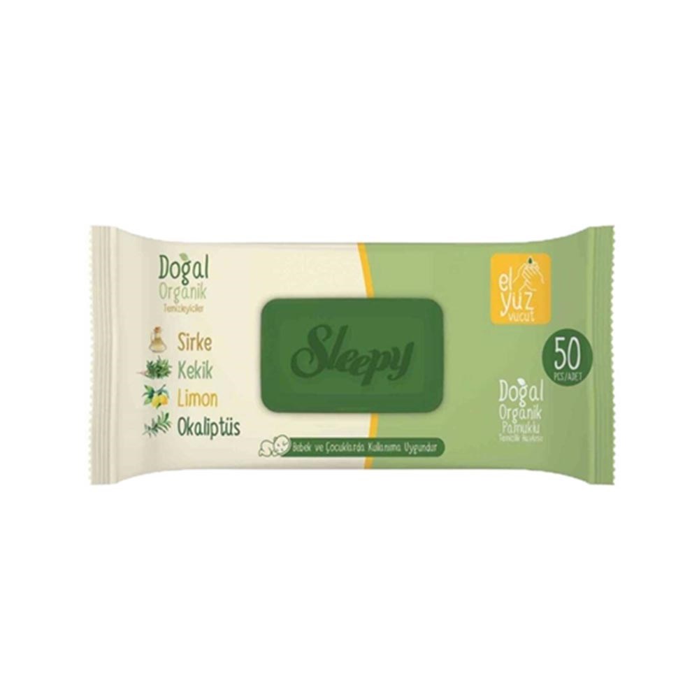Sleepy Islak Havlu 50'li Kapaklı El Yüz Vücut
