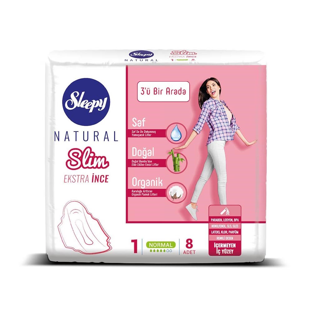 Sleepy Ped Natural Slim İnce Normal 8'li Bg