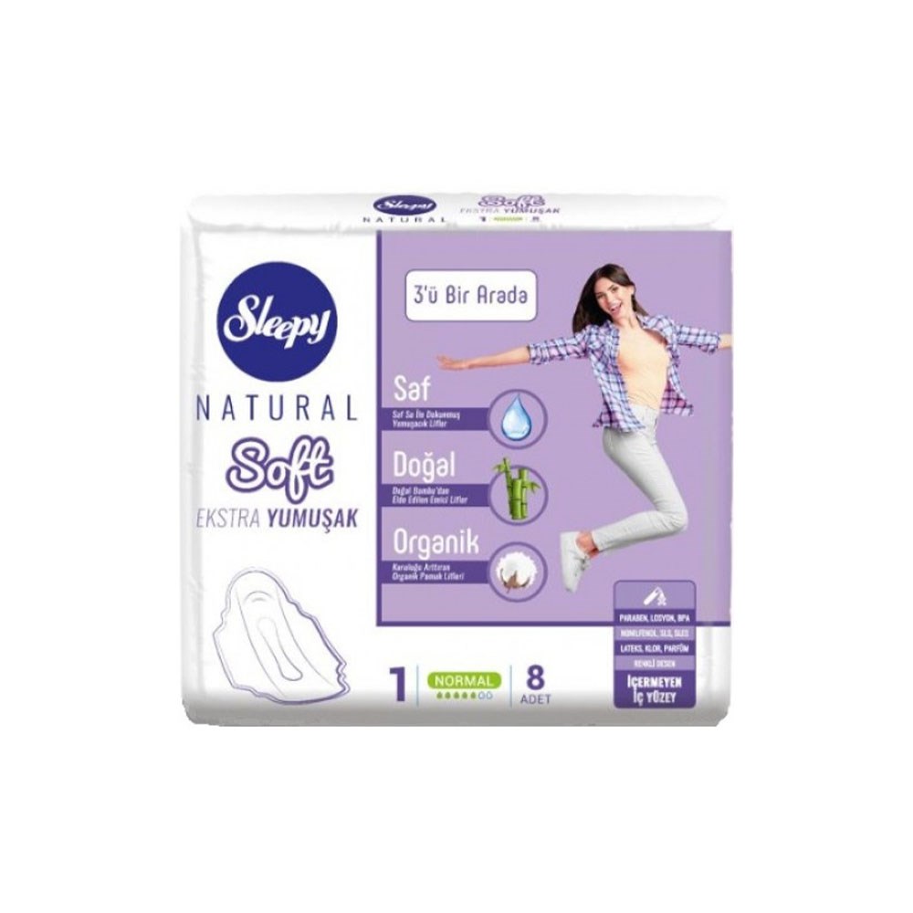 Sleepy Ped Natural Soft İnce Normal 8'li Bg