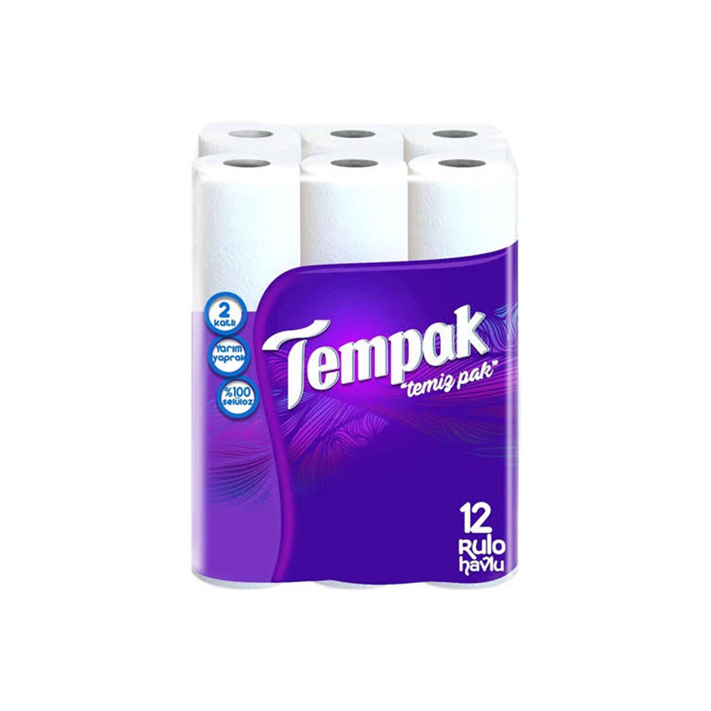 Tempak Havlu 12'li 2 Katlı Bg