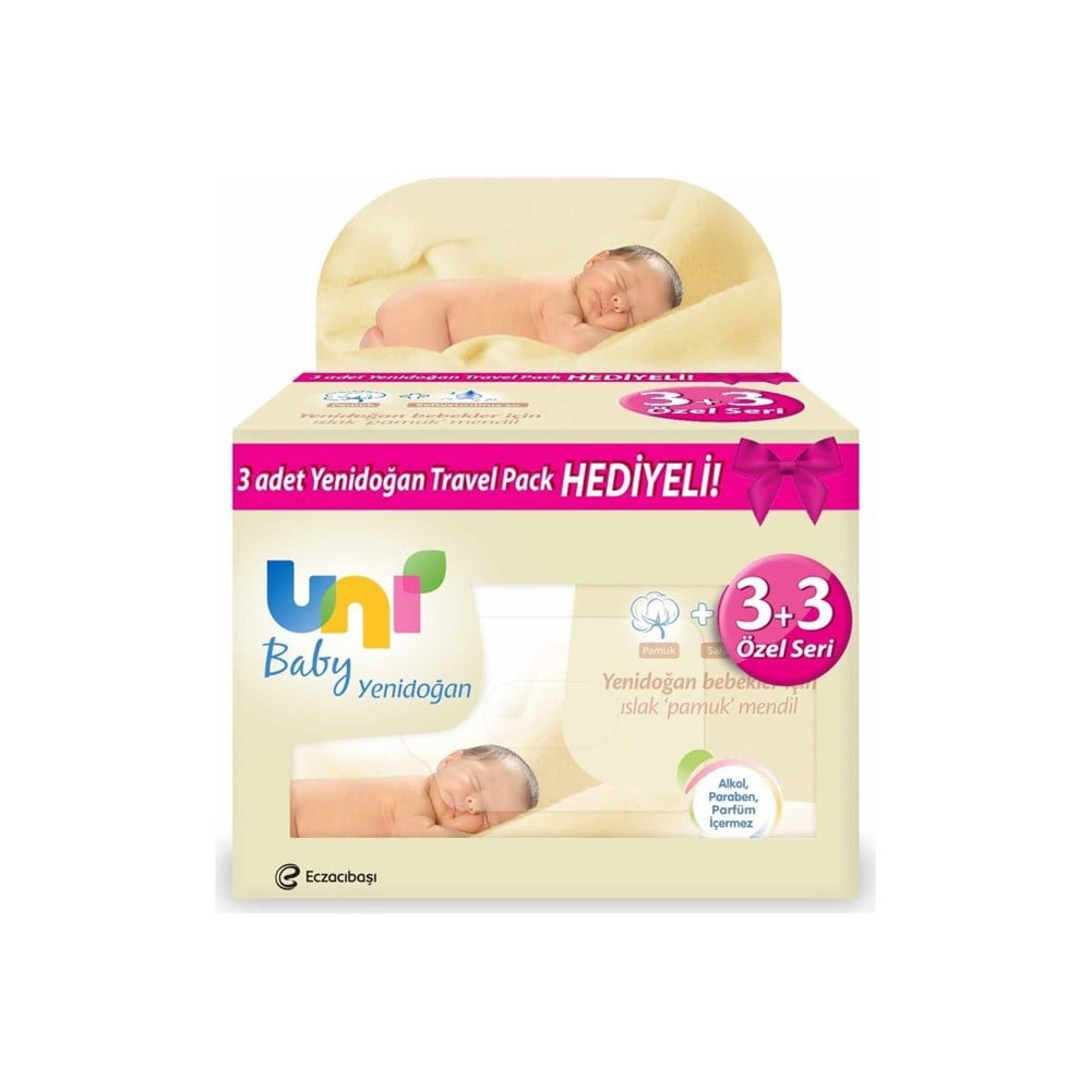 Uni Baby Islak Havlu Seyahat Paketi 150'li (3x40 + 3x10)