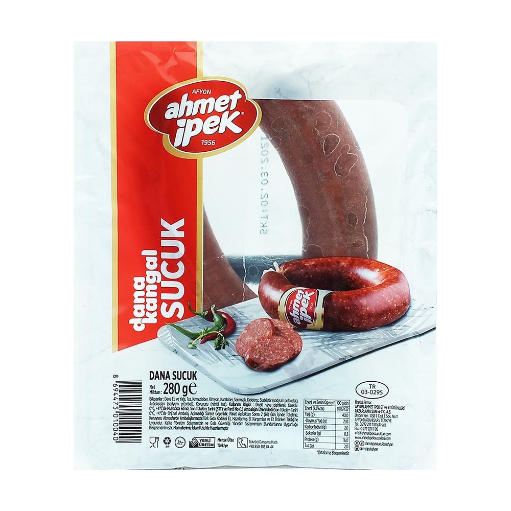 Ahmet İpek Sucuk Kangal 280 Gr Dana