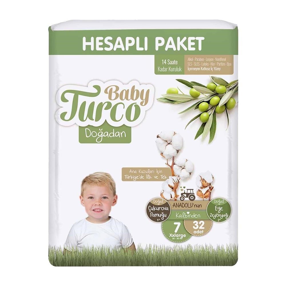 Baby Turco Doğadan Hesaplı 7 Xxlarge (20-30 Kg) 32 Adet