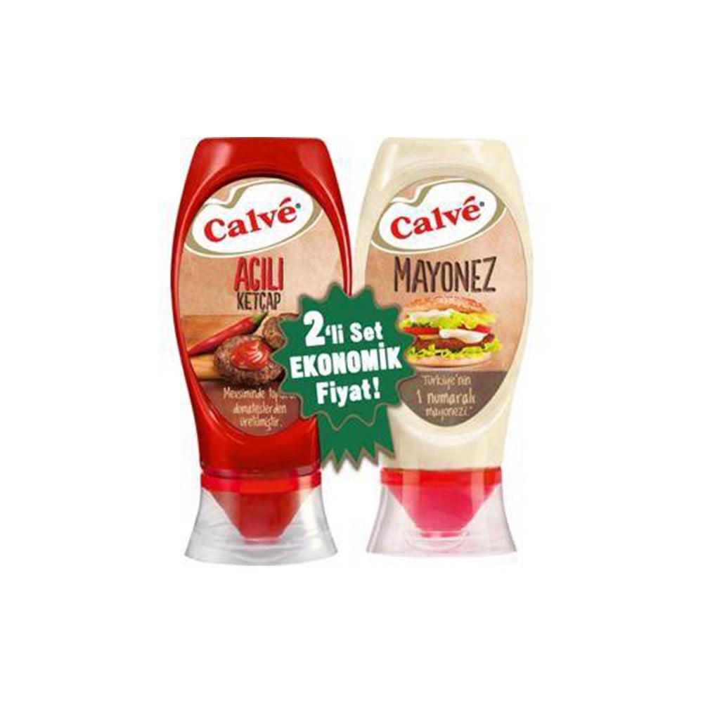 Calve Ketçap 600 Gr Acılı + Mayonez 540 Gr