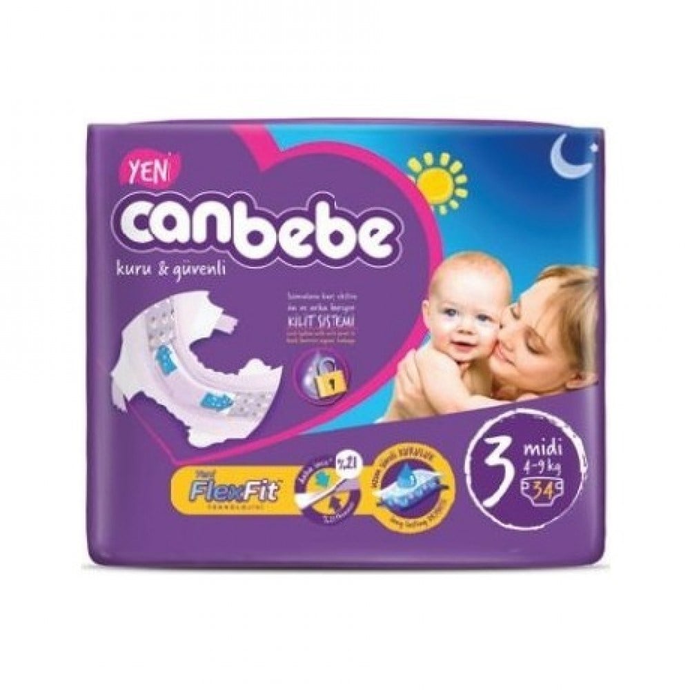 Canbebe Jumbo Paket 3 Midi 4-9 Kg 34 Adet Yeni