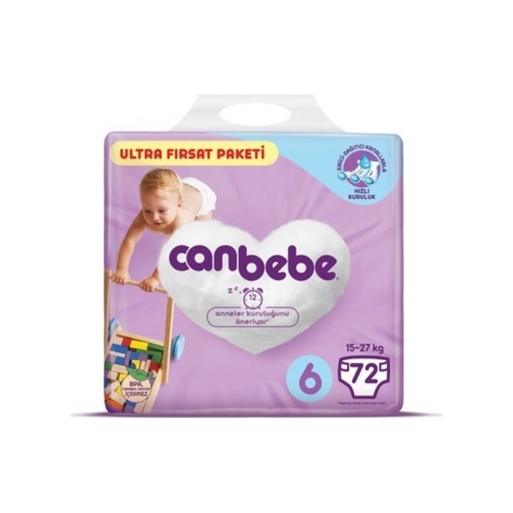 Canbebe Ultra Fırsat Paketi 6 Xl (15-27 Kg) 72 Adet