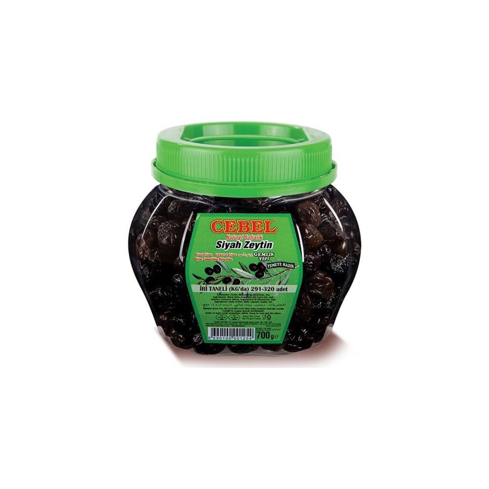 Cebel Siyah Zeytin 700 Gr (291-320) İri Taneli