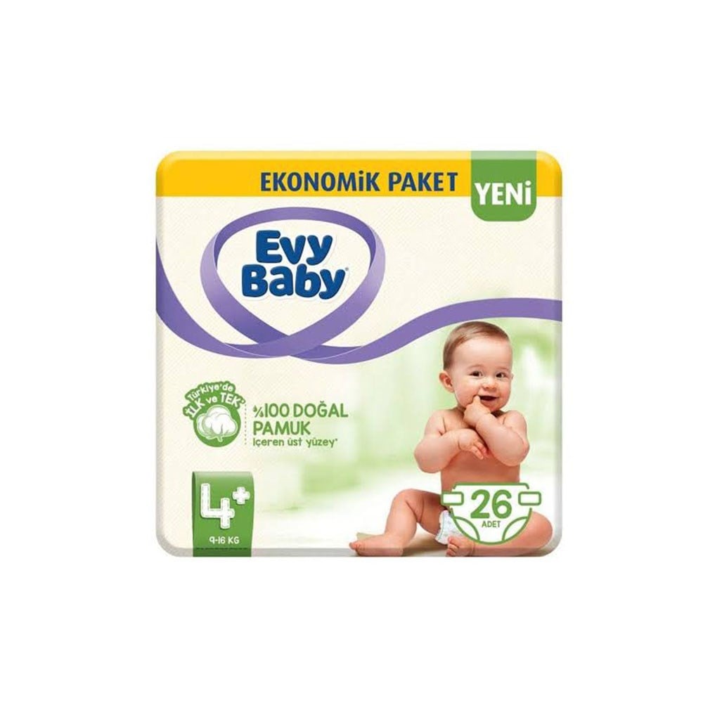 Evy Baby Ekonomik Paket M.plus 4+(9-16 Kg) 26 Adet