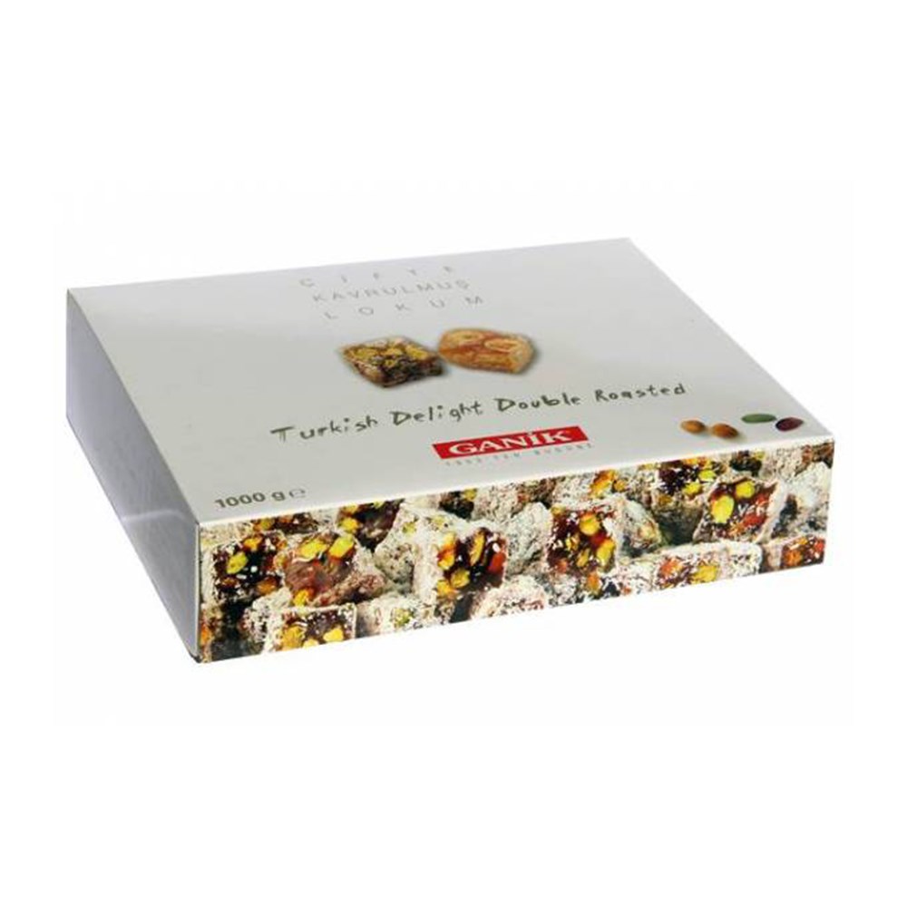 Ganik Lokum 1000 Gr Çifte Kavrulmuş Antep Fıstıklı H.cevizli