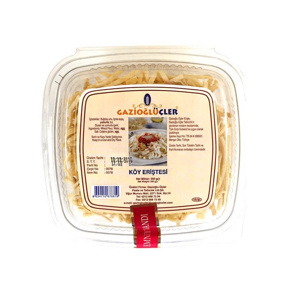 Gazioğlu Erişte 350 Gr Yumurtalı Köy