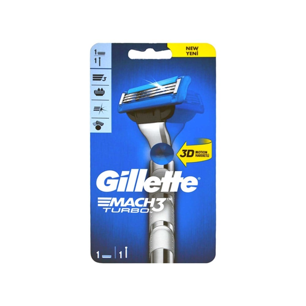 Gilette Makina Mach3 Turbo 1 Yedekli 3d