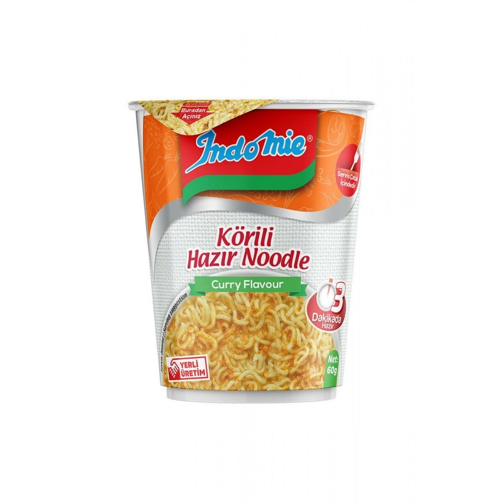 İndo Mie Hazır Noodle 60 Gr Bardak Körili