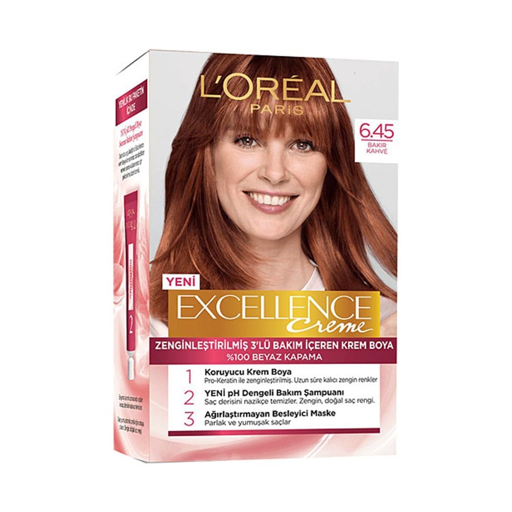 Loreal Excellence 6.45 Bakır Kahve