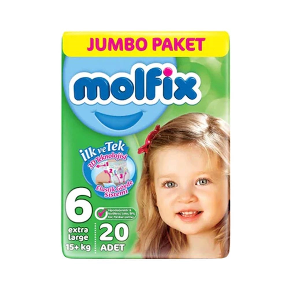Molfix Jumbo Paket 6 Extra Large 15+ Kg 20 Adet