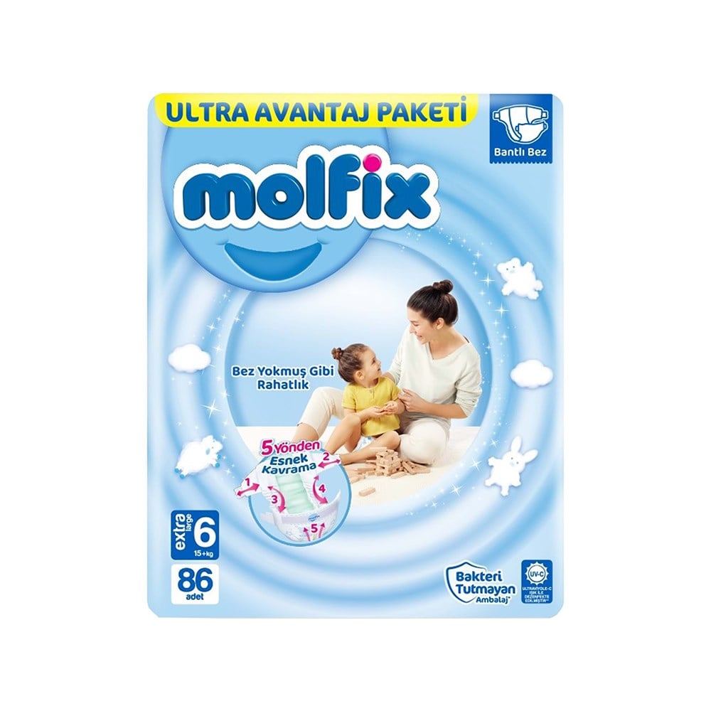 Molfix Ultra Avantaj Paket 6 E.large (15+) Kg 86 Adet
