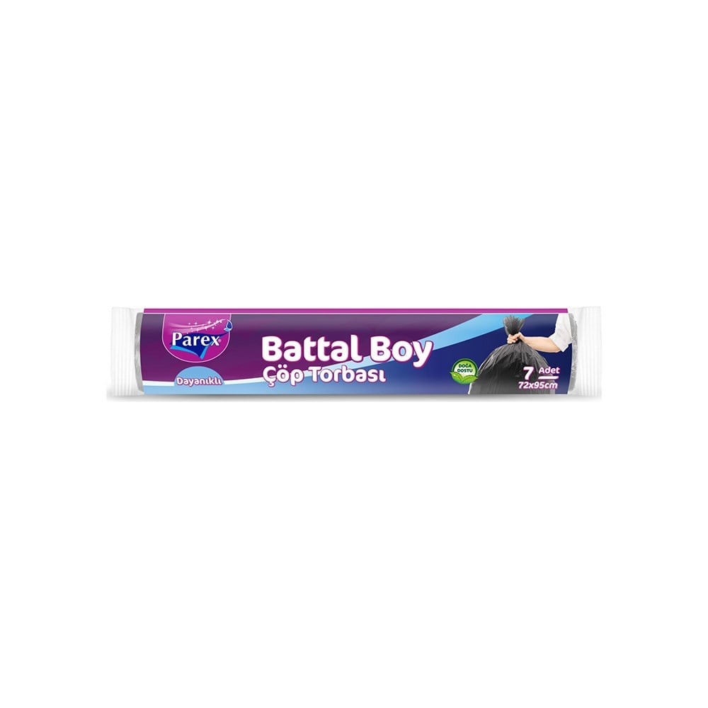 Parex Çöp Torbası Dayanıklı Battal 7 Adet 72x95 Cm