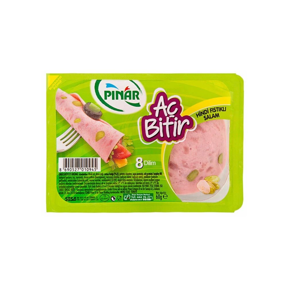 Pınar Aç Bitir Salam 50 Gr Hindi Fıstıklı