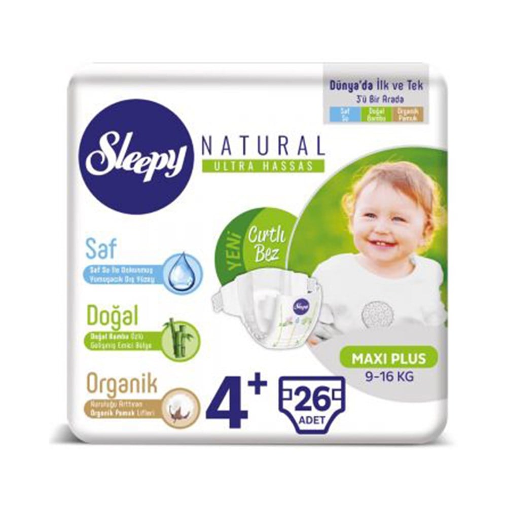Sleepy Çocuk Bezi Jumbo Paket 4+ (9-16 Kg) 26 Adet