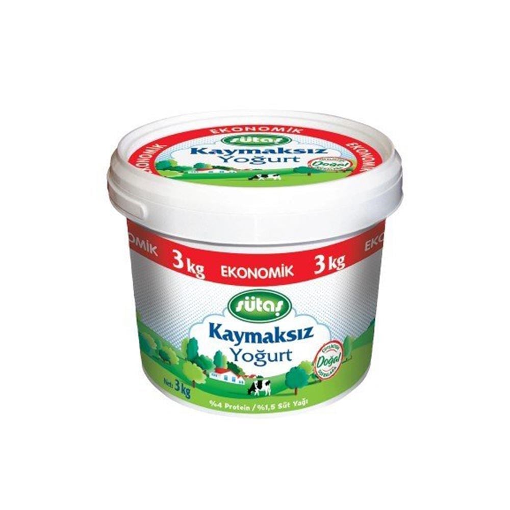 Sütaş Yoğurt 3 Kg Kaymaksız