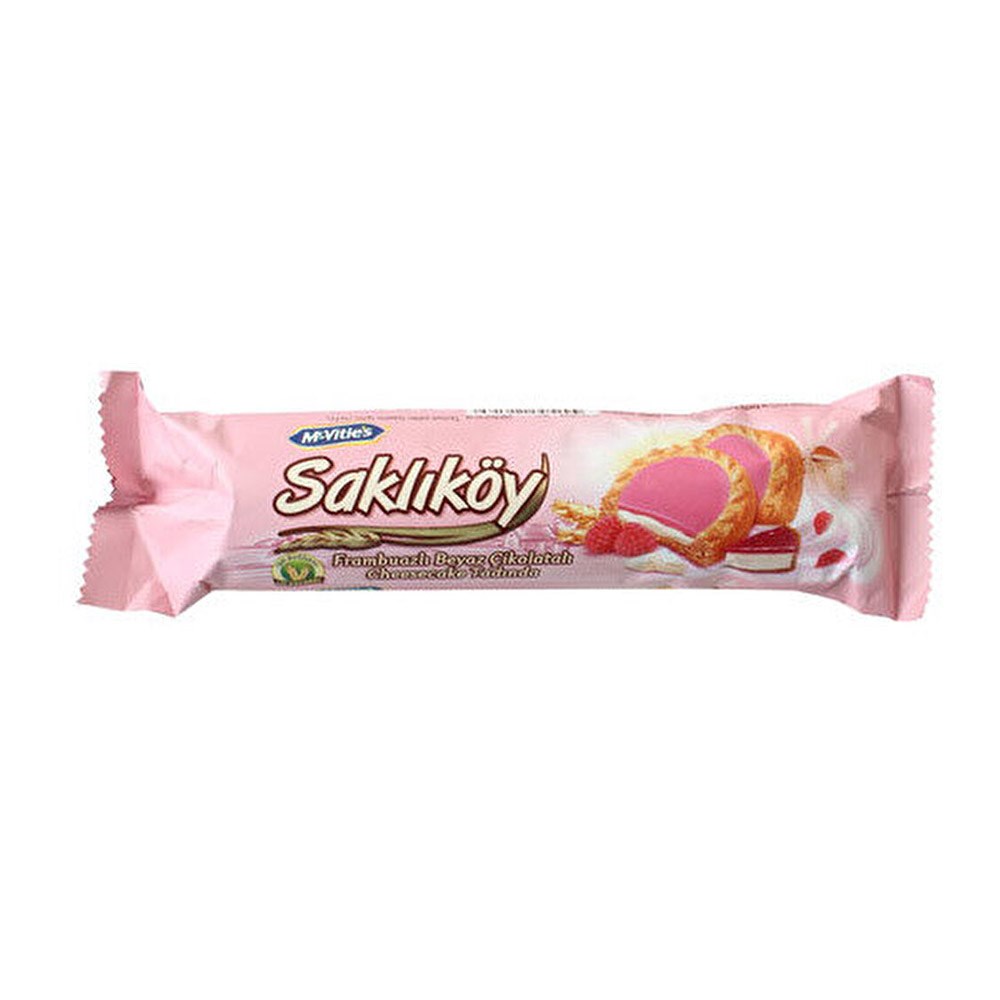 Ülker Saklıköy Bisküvi Frambuazlı Beyaz Çik.100 Gr