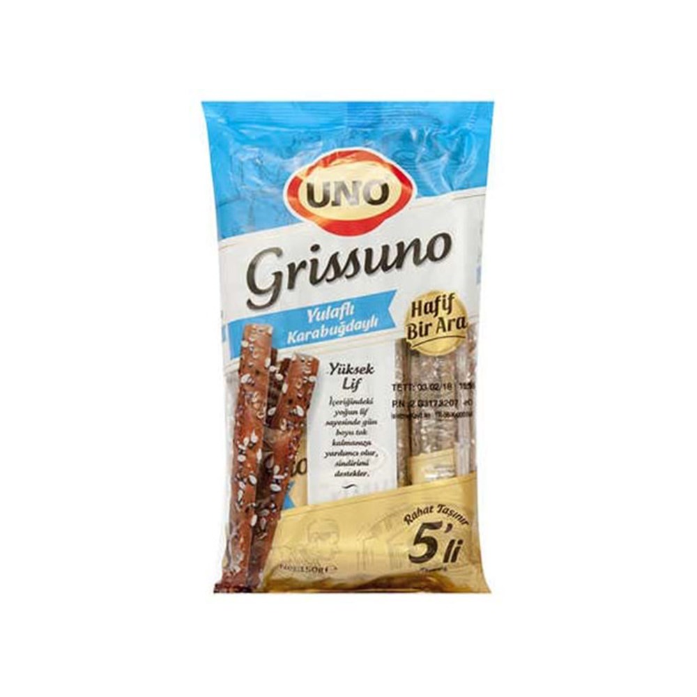 Uno Grissino 150 Gr Yulaflı Kara Buğdaylı