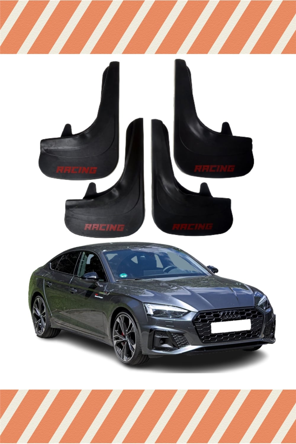 Audi A5 Racing Yazılı 4'Lü Tozluk Çamurluk Paçalık 