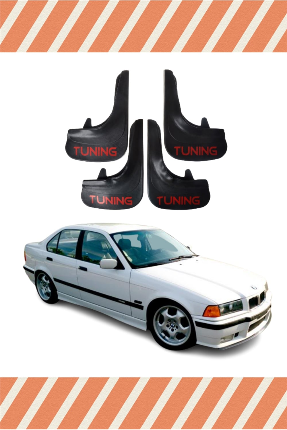 Bmw E36 Uyumlu Tunıng Yazılı 4Lü Tozluk Çamurluk Paçalık