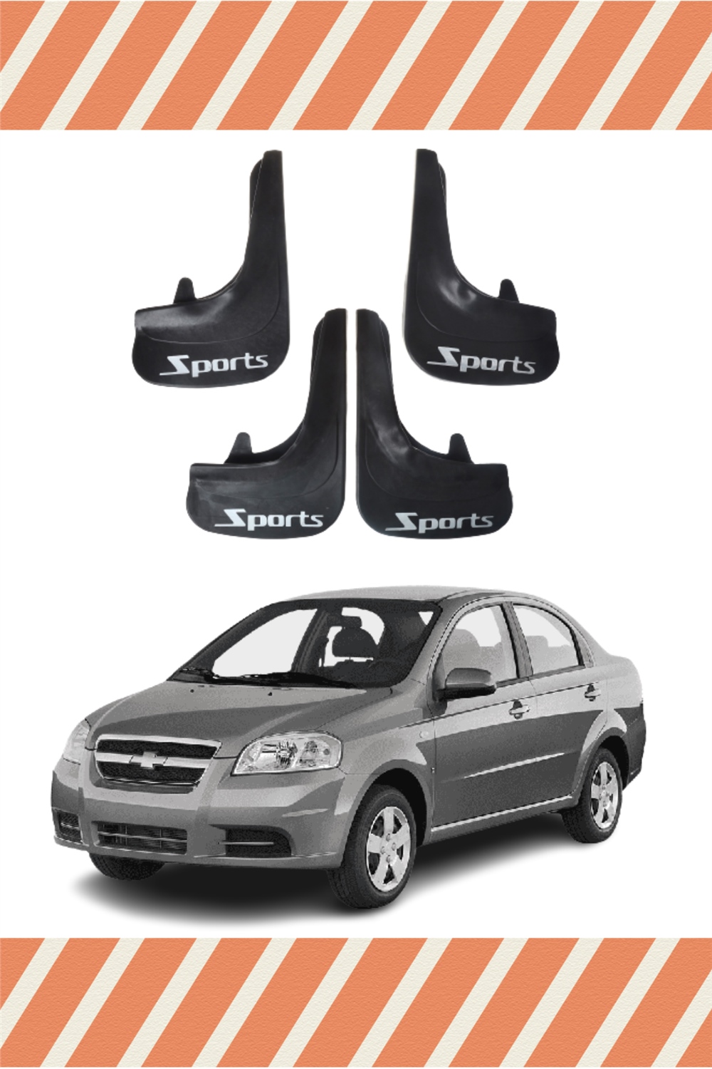Chevrolet Aveo Sedan 2005-2011 Sports Yazılı 4Lü Tozluk Çamurluk Paçalık