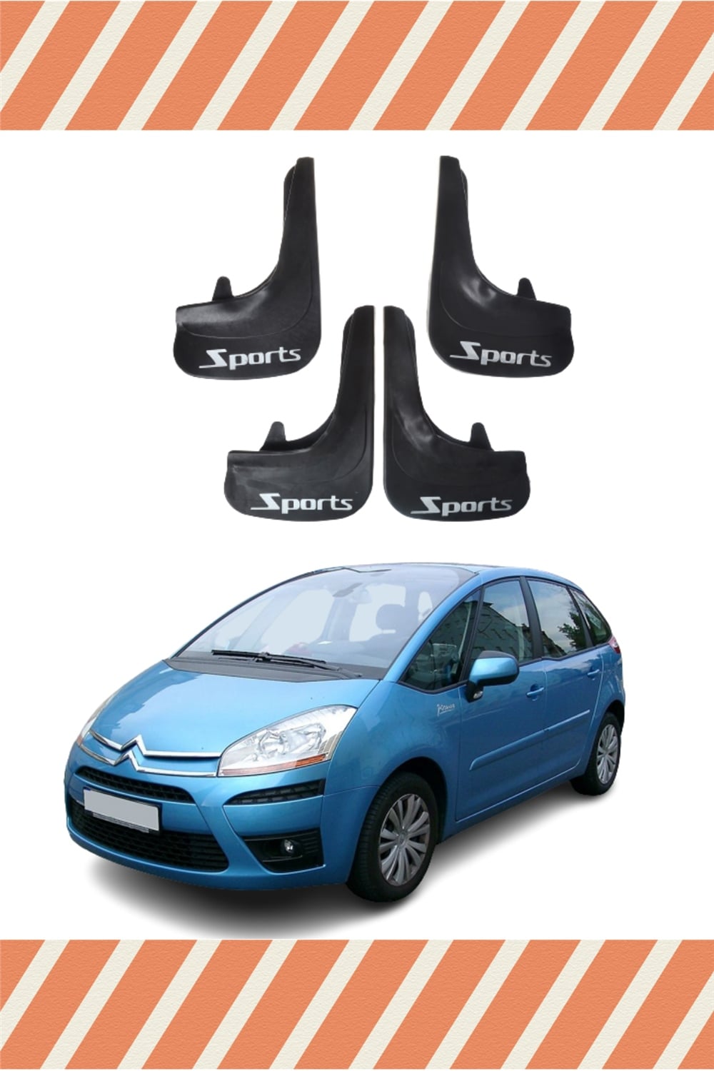Citroen C4 04-11 Sports Yazılı 4Lü Tozluk Çamurluk Paçalık