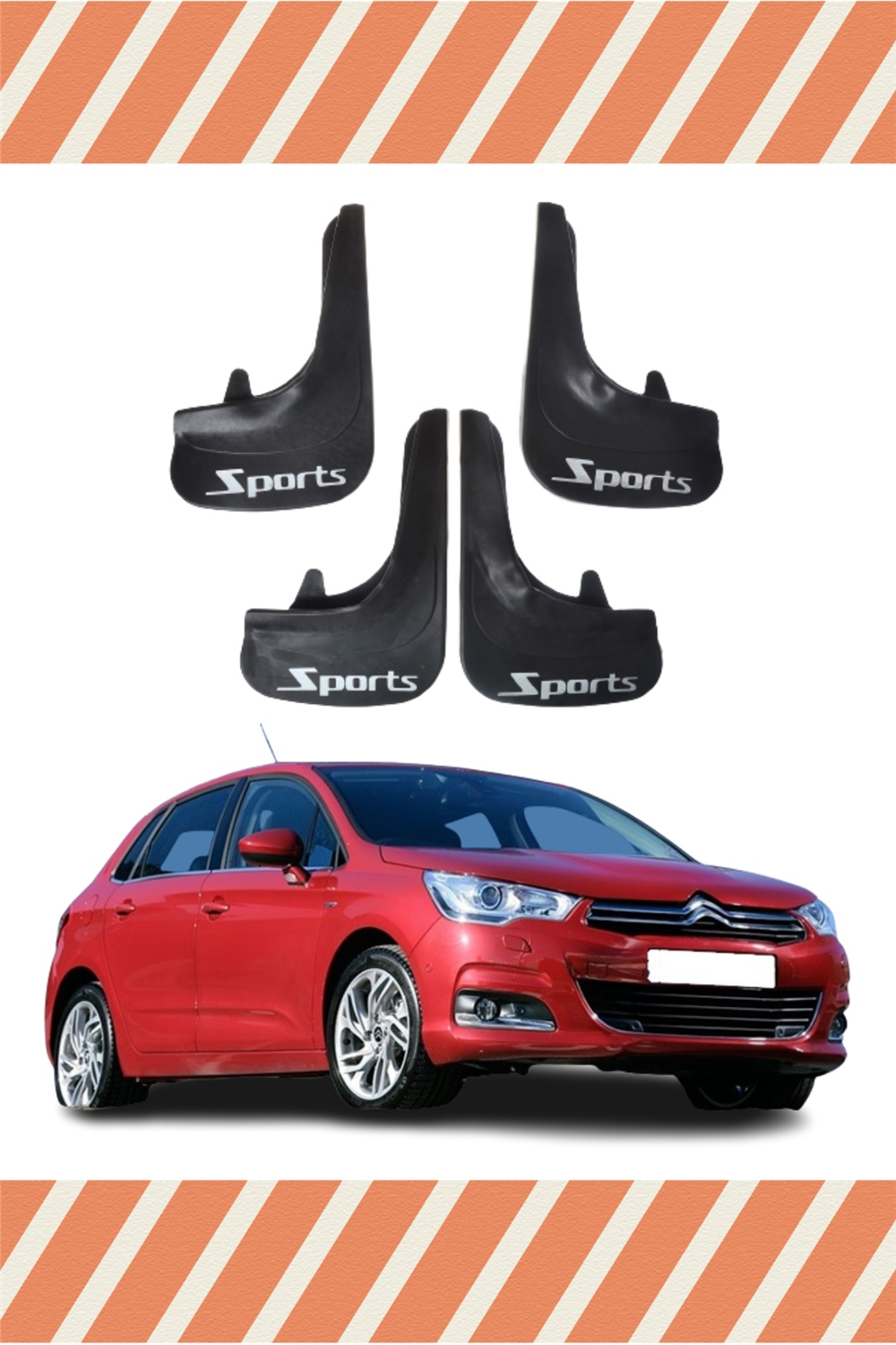 Citroen C4 11 Ve Sonrası Sports Yazılı 4Lü Tozluk Çamurluk Paçalık