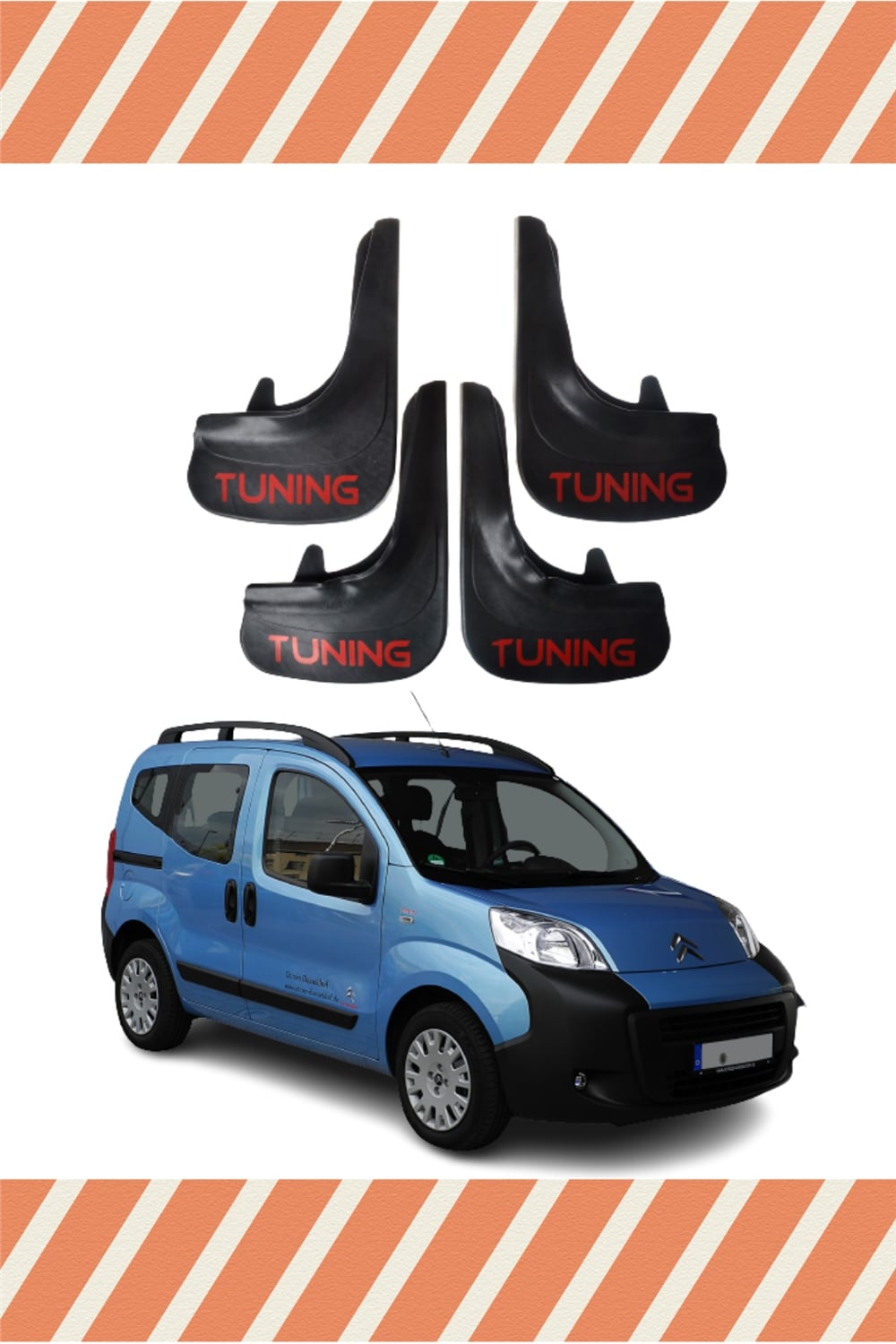 Citroen Nemo Tunıng Yazılı 4Lü Tozluk Çamurluk Paçalık