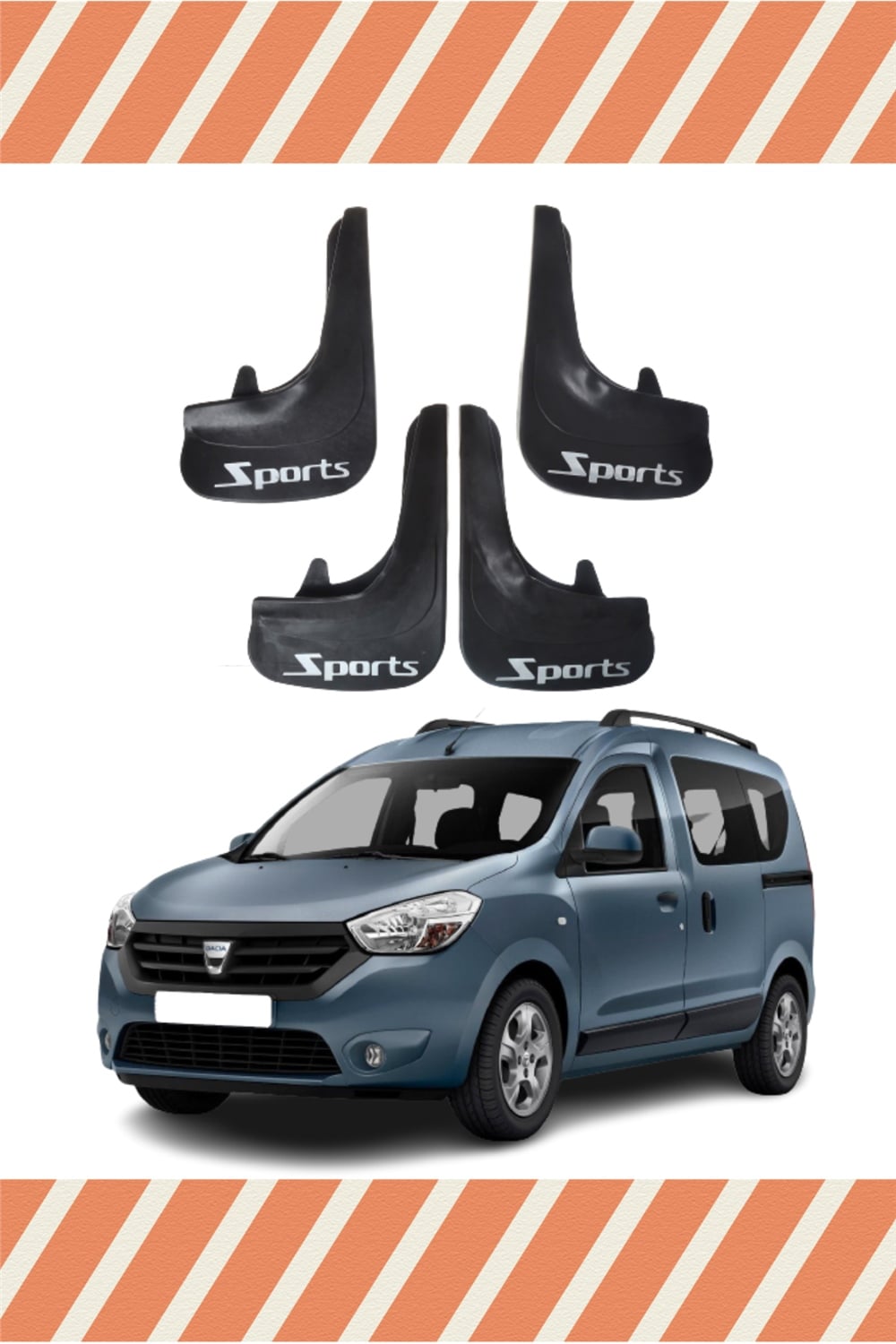 Dacia Dokker Tüm Kasalar Sports Yazılı 4Lü Tozluk Çamurluk Paçalık
