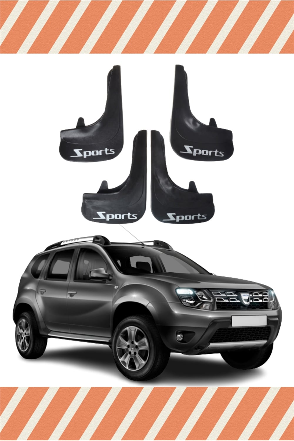 Dacia Duster 2010-2017  Sports Yazılı 4Lü Tozluk Çamurluk Paçalık