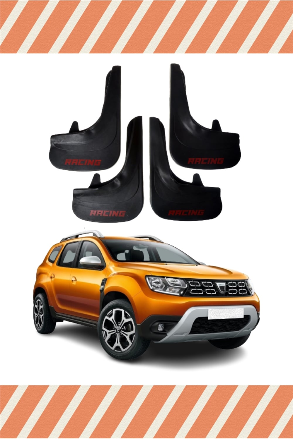Dacia Duster 2017 Ve Sonrası Racing Yazılı 4'Lü Tozluk Çamurluk Paçalık 