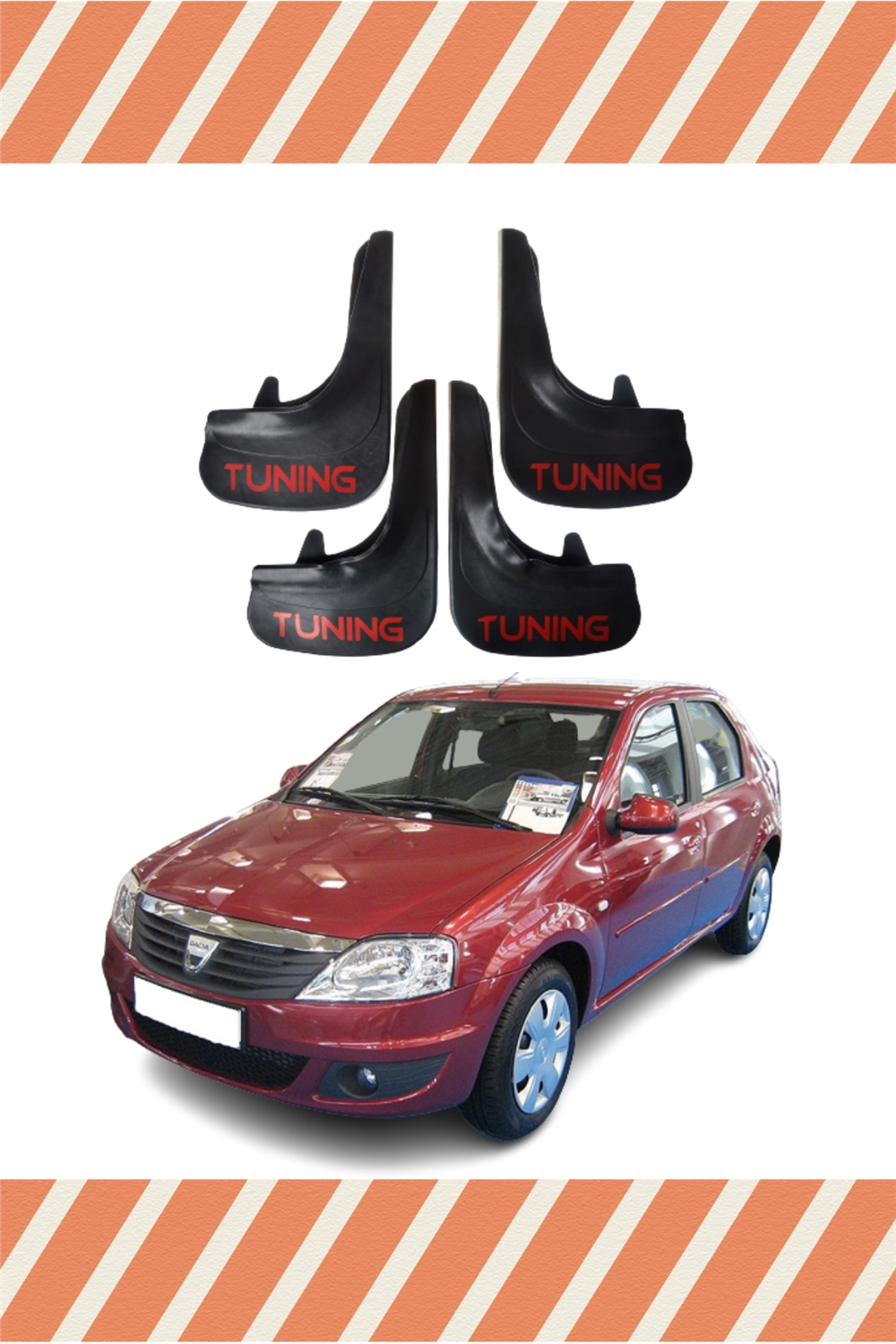 Dacia Logan 2004-2012 4Lü Tunıng Yazılı Tozluk Çamurluk Paçalık 