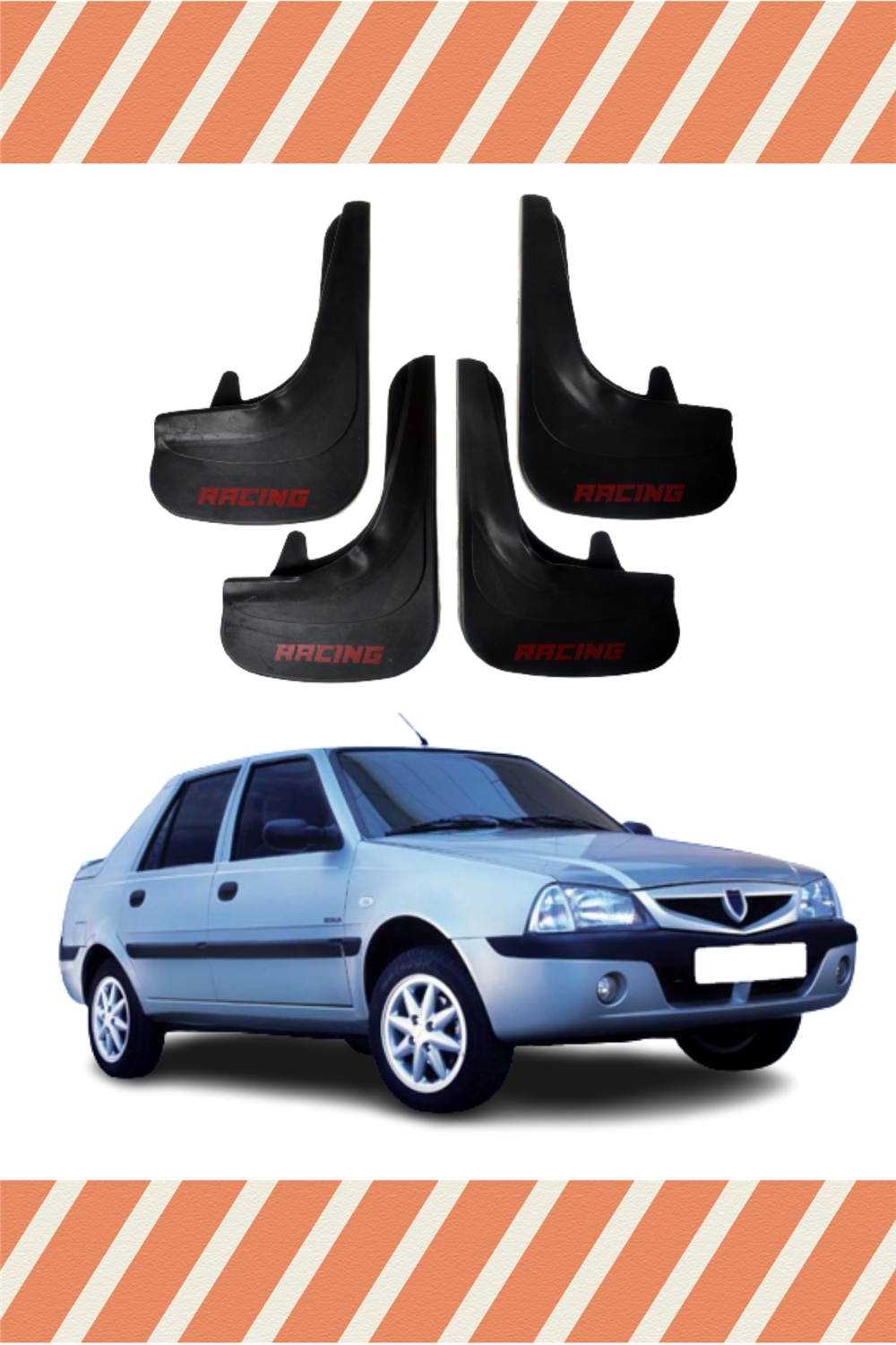 Dacia Solenza Racing Yazılı 4'Lü Tozluk Çamurluk Paçalık 