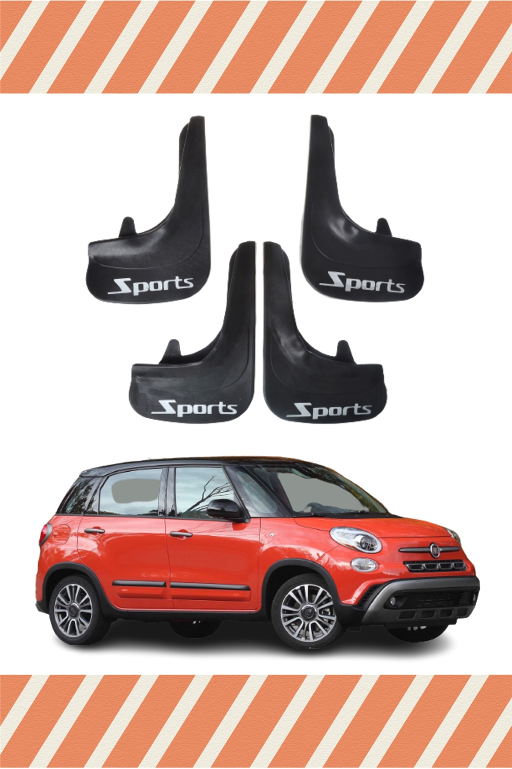 Fiat 500L Sports Yazılı 4Lü Tozluk Çamurluk Paçalık 