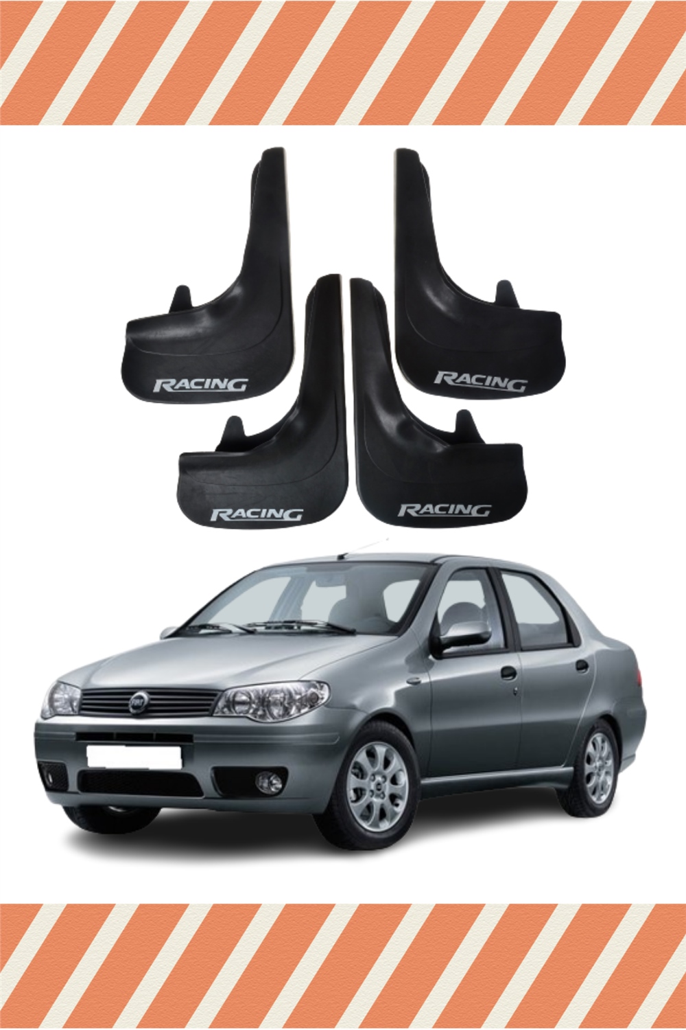 Fiat Albea Sd Tüm Kasalar Racing Yazılı 4'Lü Tozluk Çamurluk Paçalık 