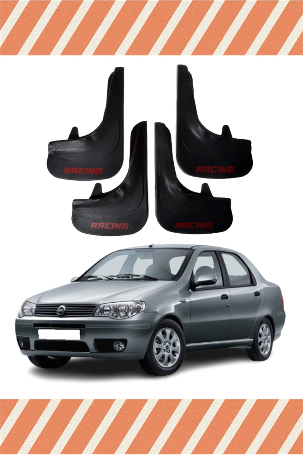 Fiat Albea Sd Tüm Kasalar Racing Yazılı 4'Lü Tozluk Çamurluk Paçalık 