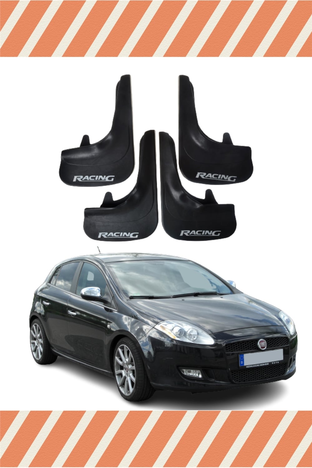 Fiat Bravo Racing Yazılı 4'Lü Tozluk Çamurluk Paçalık 