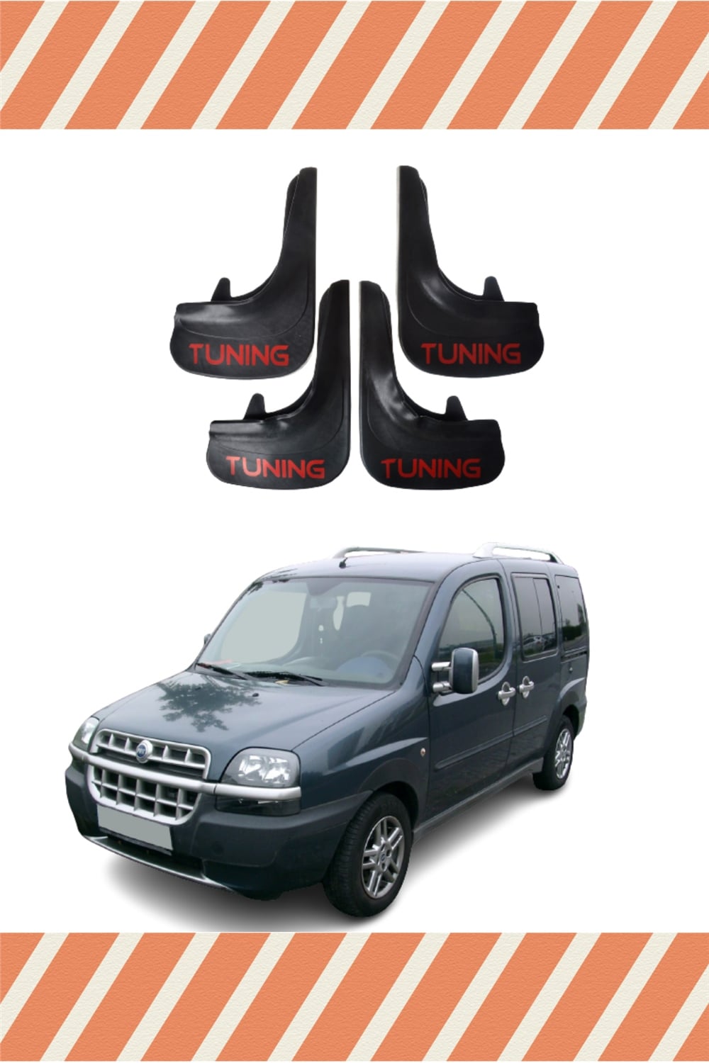 Fiat Doblo 2000-2010 Tuning Yazılı 4Lü Tozluk Çamurluk Paçalık 