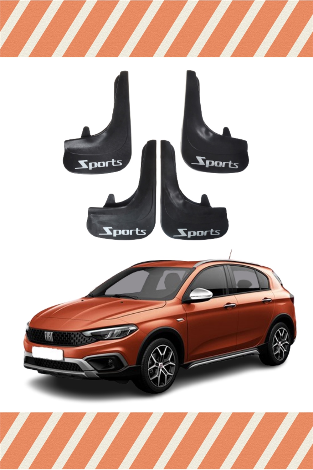 Fiat Egea Cross Tüm Kasalar  Sports Yazılı 4Lü Tozluk Çamurluk Paçalık 
